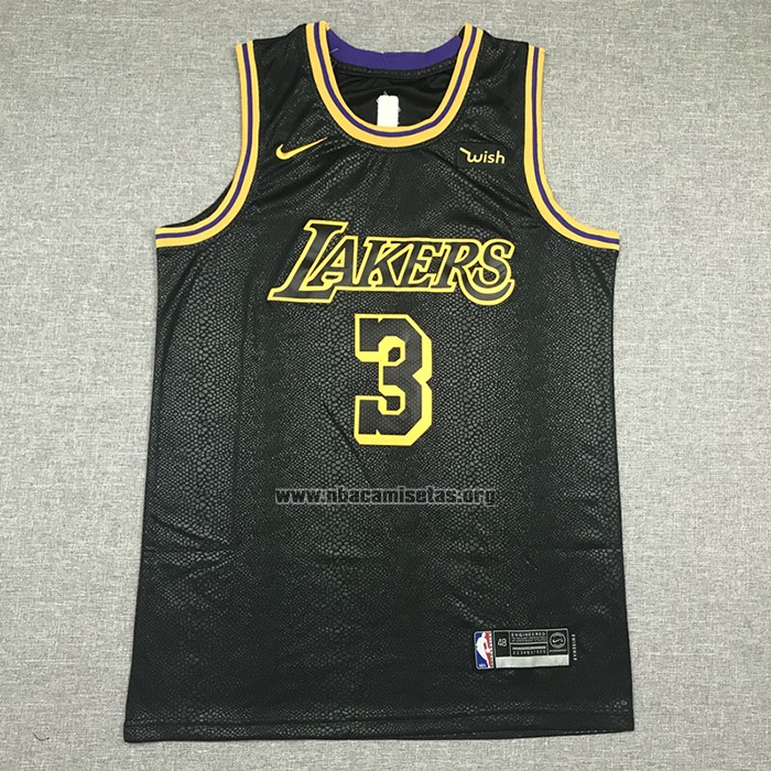 Camiseta Los Angeles Lakers Anthony Davis NO 3 Ciudad 2019 Negro